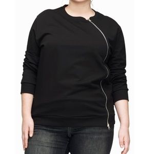 Universal Standard Zip Sweatshirt Black Large